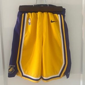 Youth Size Small Authentic LA Lakers Basketball Shorts